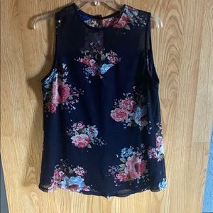Navy floral tank